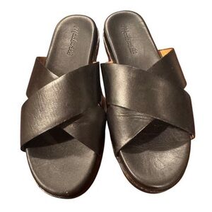 Madewell Black Louisa Crisscross Slide Women's Size 7